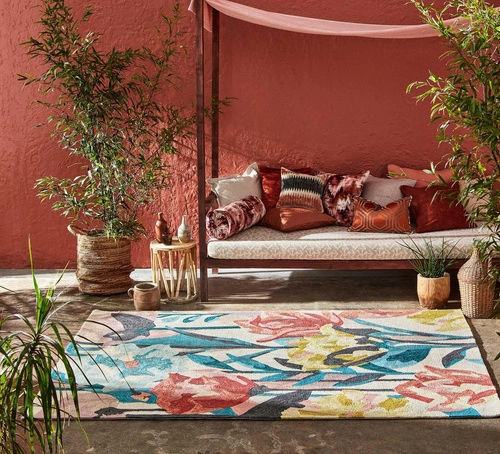 Dywan zewnętrzny nowoczesny Verdaccio 160x230 cm kolorowy kwiatowy na taras i balkon