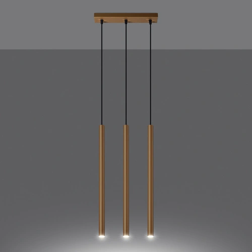 Lampa wisząca Pastelo 3L złota nowoczesna do salonu i jadalni metalowa 3-punktowa