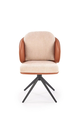Krzesło biurowe obrotowe Arleth beżowe tapicerowane z podłokietnikami nowoczesne do salonu Intesi