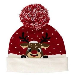 Czapka świąteczna Renifer dla dzieci Feeric Christmas klasyczna czerwona ozdoba bożonarodzeniowa