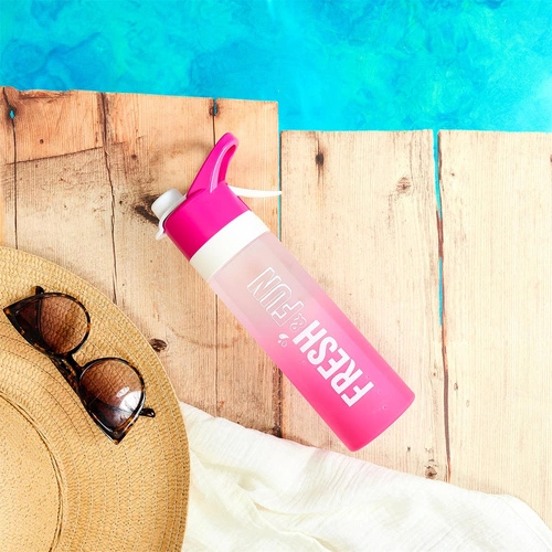 Bidon na wodę Intesi Fresh&Fun różowy nowoczesny szczelny do pracy szkoły i na trening