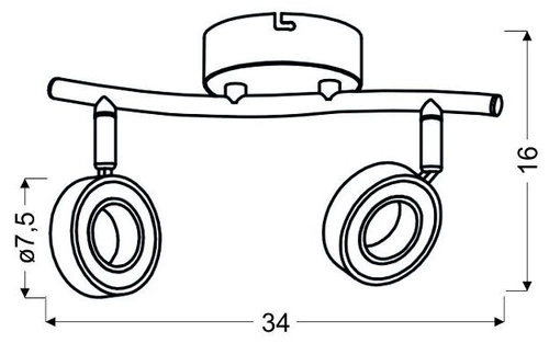 Nowoczesna lampa sufitowa LED Vinola chromowana do salonu i jadalni 2-punktowa
