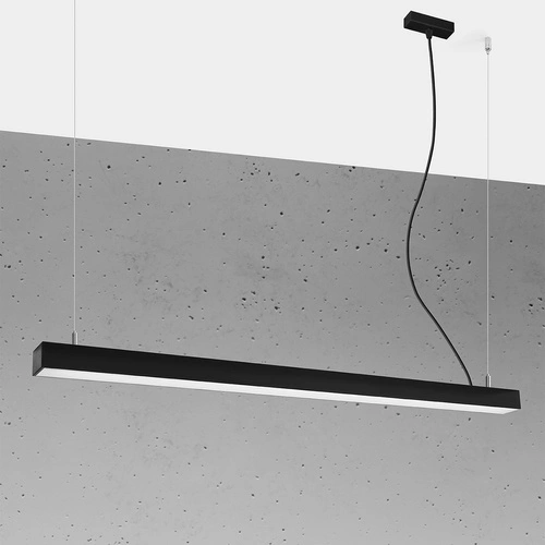 Lampa wisząca LED Pinne 117 cm czarna nowoczesna do kuchni, nad stół lub wyspę