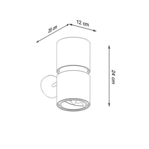 Kinkiet ścienny KUKKIA czarny nowoczesny metalowy loftowy do salonu i sypialni Thoro