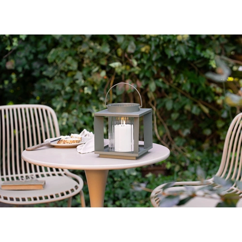 Lampion ogrodowy Lohals zielony szkło i metal dekoracyjny na taras i balkon