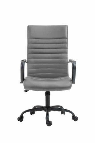 Fotel biurowy ergonomiczny obrotowy Sorpreso szary skórzany nowoczesny z podłokietnikami do biura