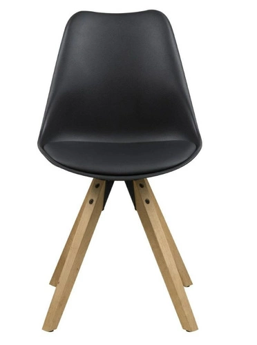 Krzesło do jadalni Dima Actona nowoczesne czarne z tworzywa i drewniane łatwe czyszczenie