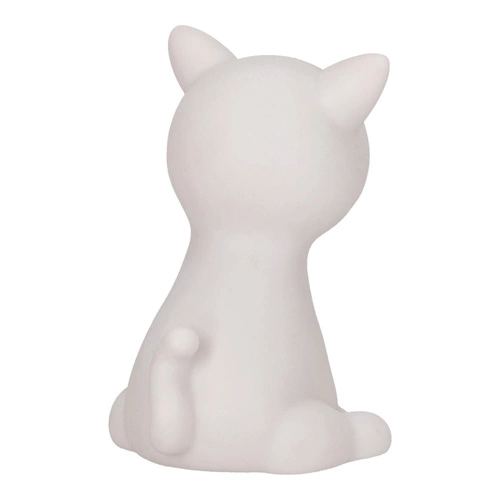 Lampka nocna do pokoju dziecka Cat Night biała nowoczesna przenośna LED z regulacją koloru Intesi