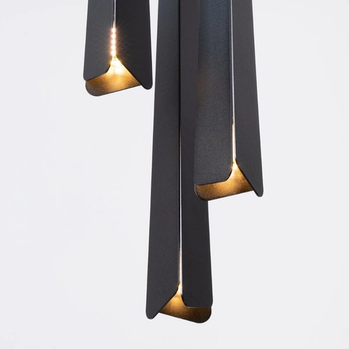 Lampa wisząca PRYSM 3P czarna nowoczesna stalowa 3-punktowa do salonu i nad wyspę