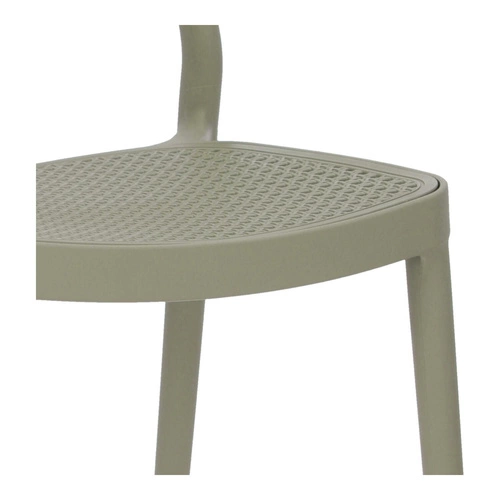 Krzesło ogrodowe Bilto Intesi zielone z polipropylenu, łatwe czyszczenie, sztaplowane, boho