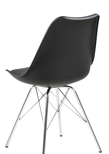 Krzesło do jadalni Eris Actona czarne z tworzywa sztucznego nowoczesne łatwe w czyszczeniu