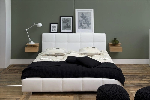 Nowoczesna drewniana szafka nocna Ashlan Wood z szufladą, wisząca do sypialni