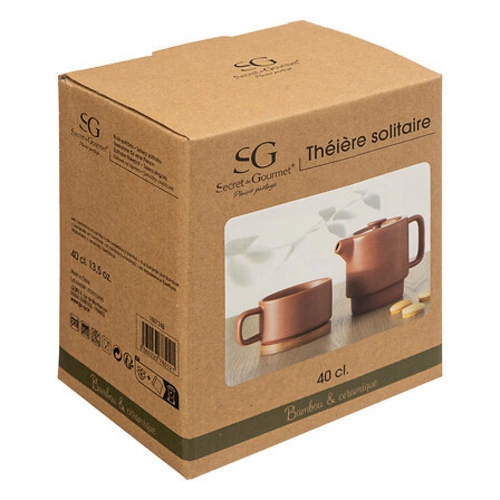 Imbryk ceramiczny Nature 5five simply smart do parzenia herbaty z sitkiem stalowym czerwony