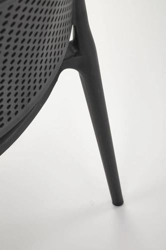 Krzesło ogrodowe Sylie Intesi czarne z tworzywa sztaplowane nowoczesne do ogrodu i na balkon