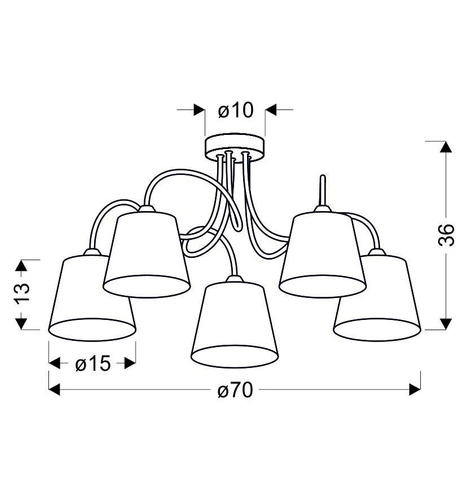Lampa wisząca Luk 5-punktowa chrom glamour do salonu i jadalni CANDELLUX LIGHTING