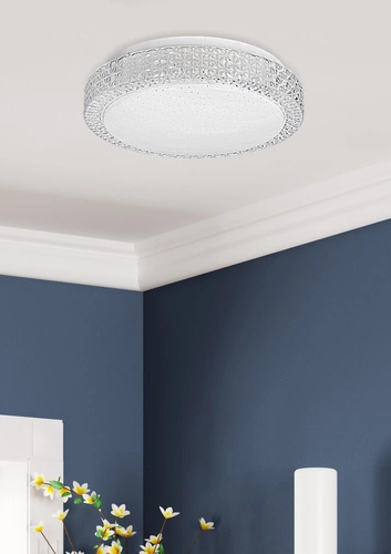 Lampa sufitowa Rabel plafon bezbarwny 12W LED 4000K 27cm klosz biały