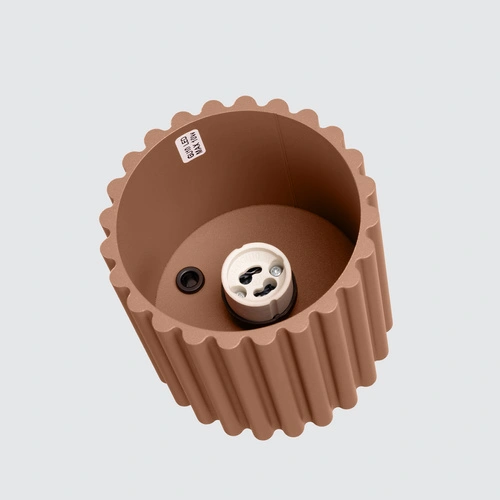 Plafon sufitowy AURA 1 nowoczesny kawowy okrągły do salonu i kuchni aluminium