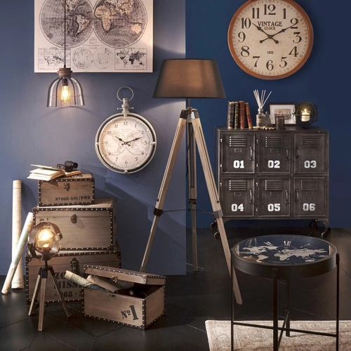 Lampa podłogowa Runo trójnóg czarna drewniana do salonu i sypialni Atmosphera 145 cm