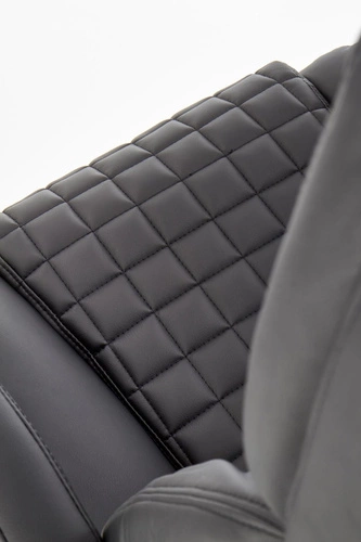 Fotel biurowy ergonomiczny Ukka Intesi czarny skórzany obrotowy z regulacją do biura