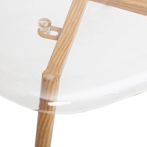 Krzesło do jadalni Taho Atmosphera transparentne z polikarbonu i metalowymi nogami łatwe w czyszczeniu