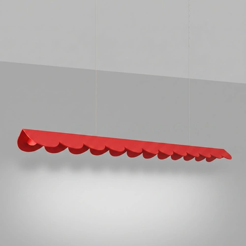 Lampa wisząca BISCUIT LED czerwona regulowana nad wyspę 131 cm