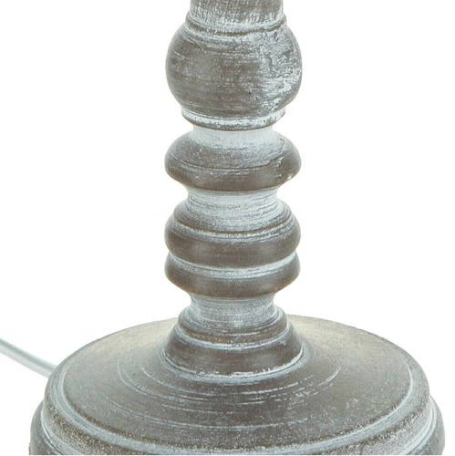 Lampka nocna do sypialni Leo Atmosphera klasyczna drewniana z abażurem brązowa 36cm