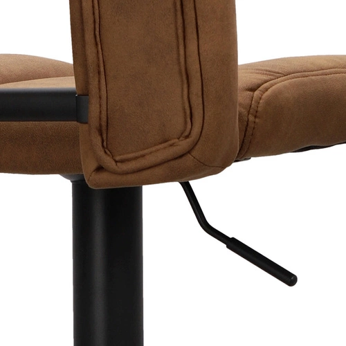 Hoker z oparciem Sylvia brązowy regulowany obrotowy nowoczesny do kuchni i jadalni Actona