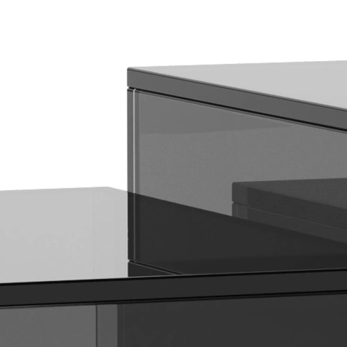 Actona Dice zestaw 2 stolików kawowych szklanych loft czarny 50x50  