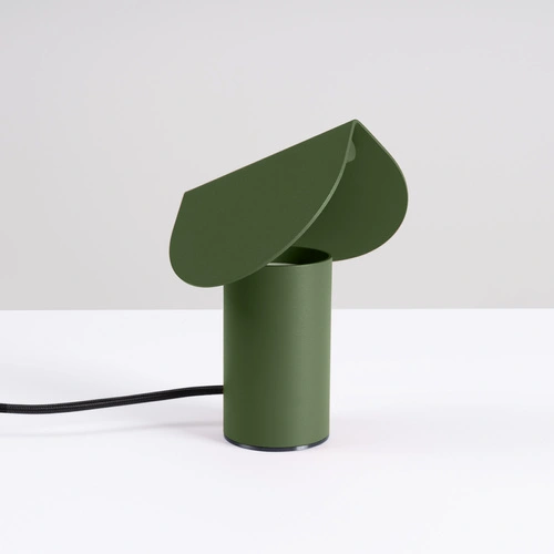 Lampa biurkowa LED BISCUIT oliwkowa nowoczesna na biurko 15 cm