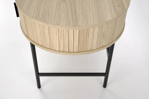 Biurko Bahli skandynawskie do pracy 120 cm nowoczesne naturalne z czarnymi nogami Intesi