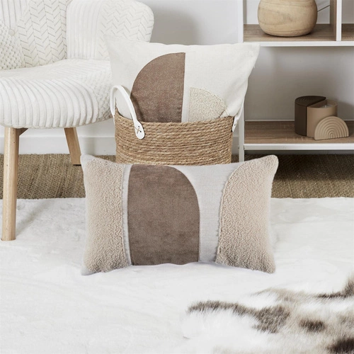 Poduszka dekoracyjna boucle Intesi 30x50 cm beżowa do salonu i sypialni japandi