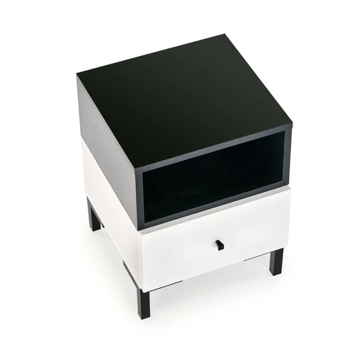 Nowoczesna biała szafka nocna z szufladą Tisaia Intesi do sypialni 40x40 cm