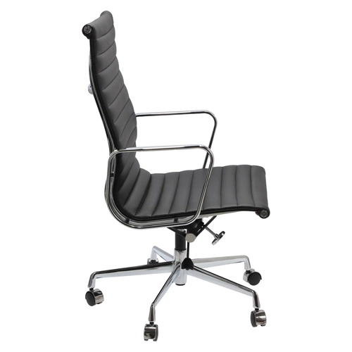 Fotel biurowy ergonomiczny CH1191 Premium skórzany czarny obrotowy do biurka inspirowany EA119