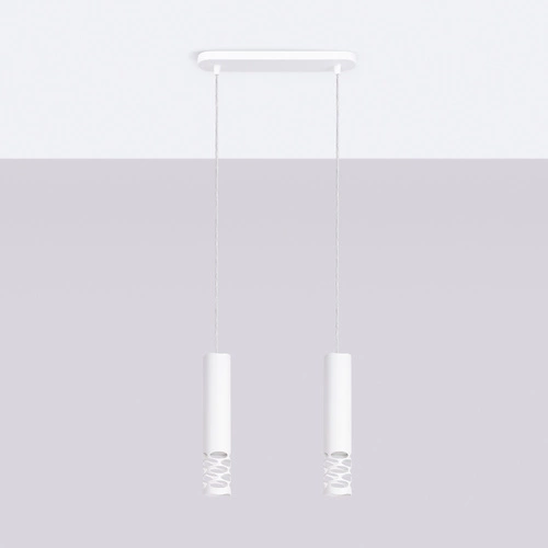 Lampa wisząca LIRO 2 biała nowoczesna metalowa do salonu kuchni przedpokoju 125 cm