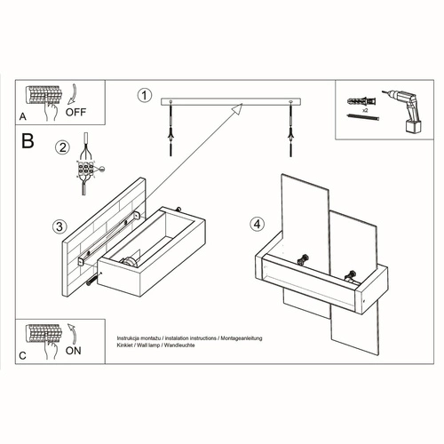 Kinkiet ścienny Feniks biały nowoczesny drewniano-szklany do sypialni lub salonu Sollux