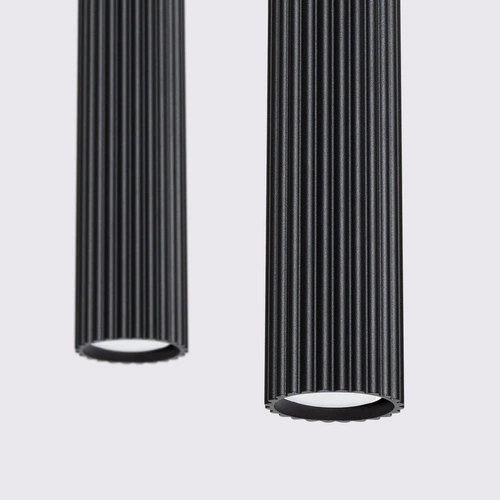 Lampa wisząca KARBON 2 czarna regulowana nowoczesna do salonu i jadalni aluminium