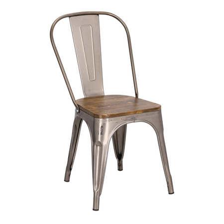 Krzesło Paris Wood metaliczne sosna orzech