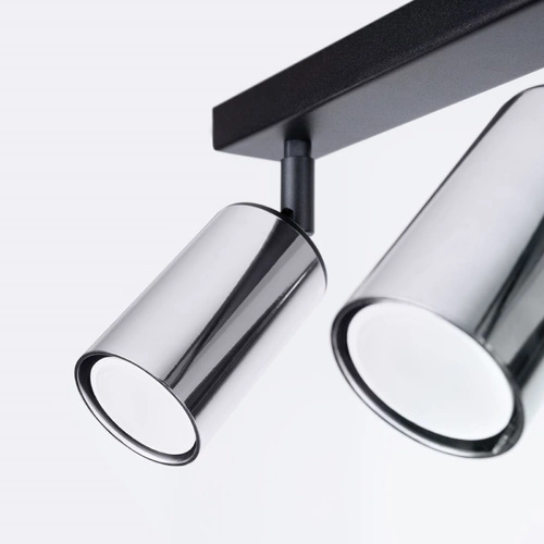 Plafon sufitowy WINX 2 czarny chrom nowoczesny LED do salonu i sypialni 30 cm SOLLUX