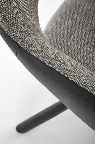 Krzesło obrotowe Odette szare tapicerowane do biura i gabinetu nowoczesne z podłokietnikami Intesi