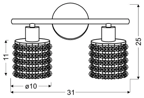 Lampa sufitowa Royal chrom kryształ glamour 2-punktowa do salonu i jadalni CANDELLUX