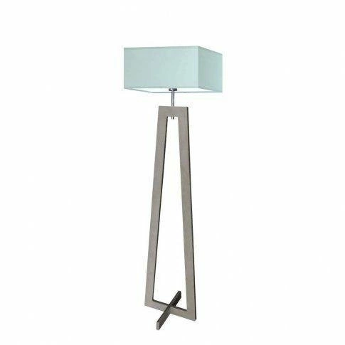 Lampa stojąca do salonu Jawa miętowy abażur drewniana nowoczesna skandynawska Lysne 138 cm