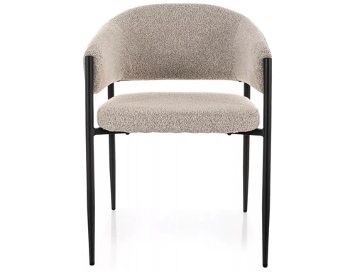 Intesi Kapia krzesło tapicerowane do jadalni beżowe z podłokietnikami