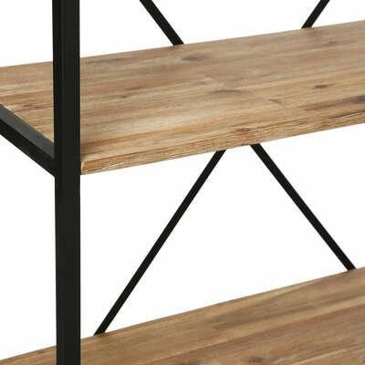 Regał na książki Edena industrialny z 4 półkami z drewna i metalu do salonu Atmosphera