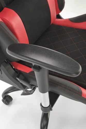 Fotel gamingowy młodzieżowy Sajdo czerwony ergonomiczny obrotowy z regulacją Intesi do biurka