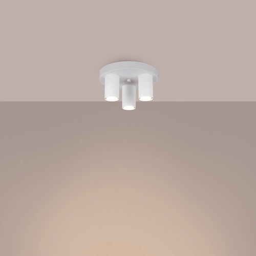 Plafon sufitowy LAGOS 3P biały nowoczesny stalowy do salonu i sypialni 25 cm SOLLUX