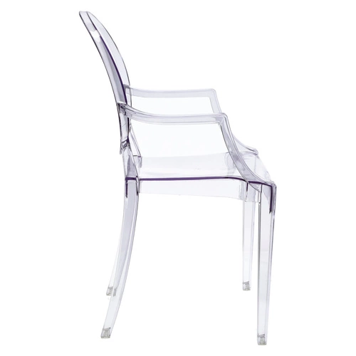 Krzesło do jadalni Royal transparentne inspirowane Louis Ghost sztaplowane nowoczesne