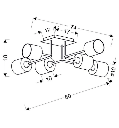 Lampa wisząca Sax 6x40W E14 satyna