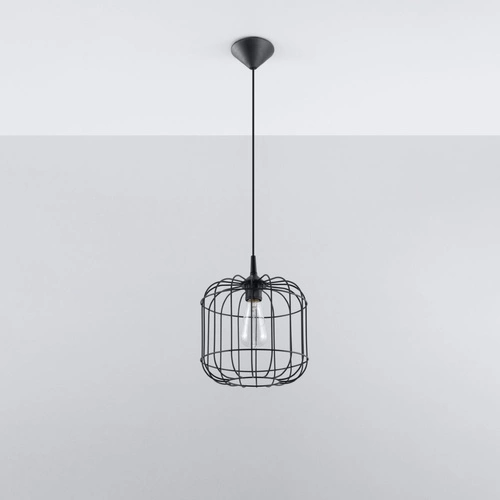 Lampa wisząca CELTA czarna nowoczesna metalowa do salonu, kuchni lub nad wyspę