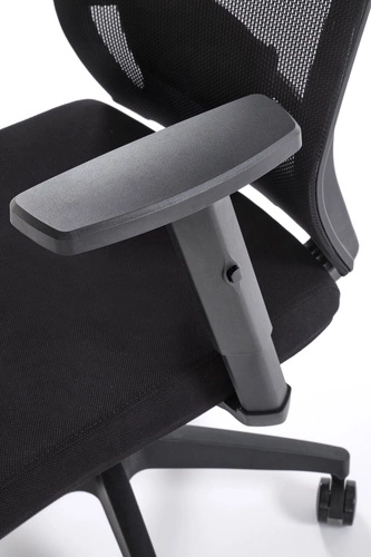 Fotel biurowy ergonomiczny Ducrot czarny obrotowy z siatki i regulacją do biurka