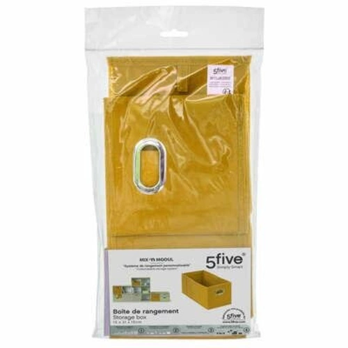 5five simply smart pudełko materiałowe do regału 15x31 cm żółte z uchwytem